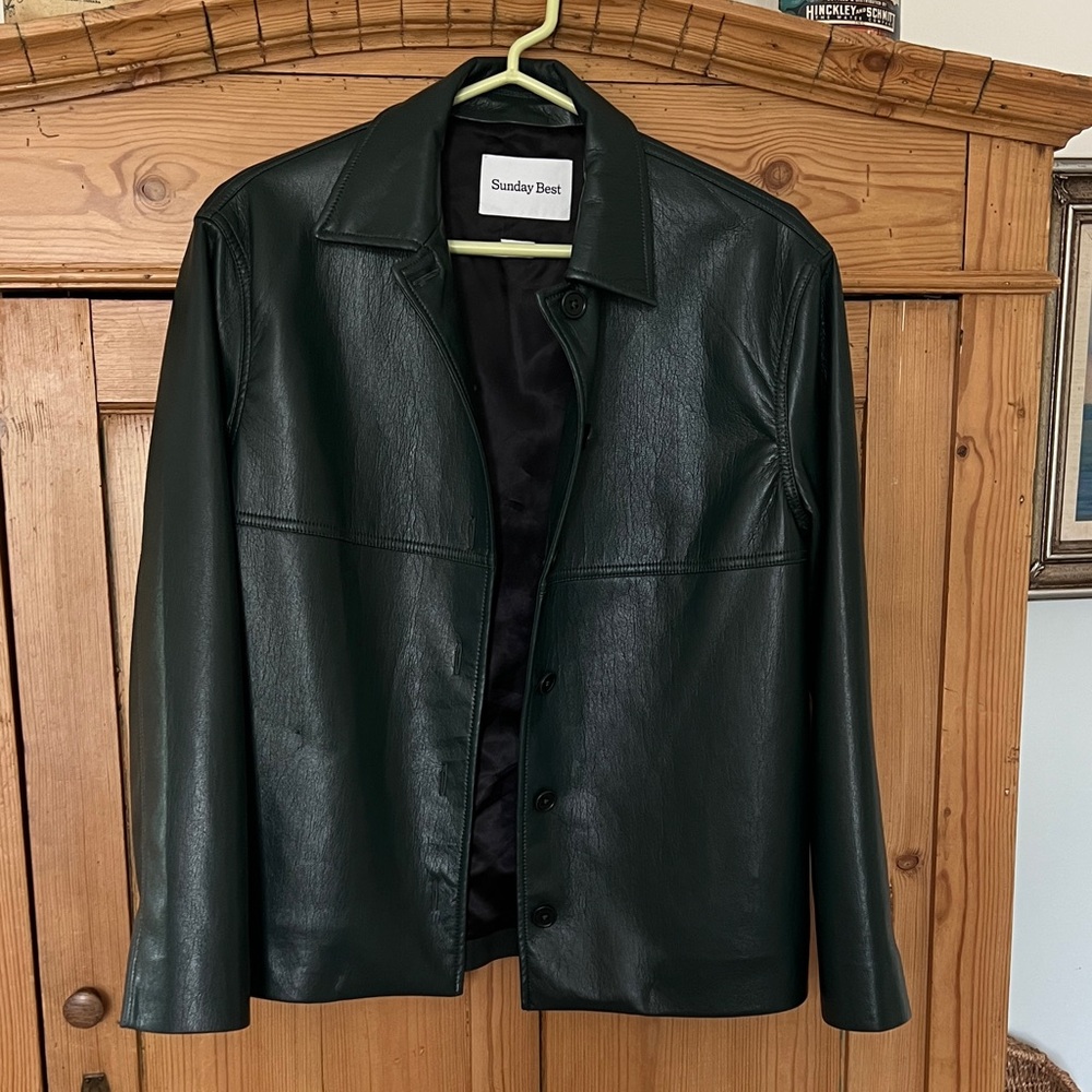 Sunday Best Dark Green Leather Jacket